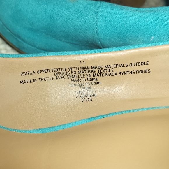 Merona Women's Blue Peep Toe Heels - Picture 2 of 6